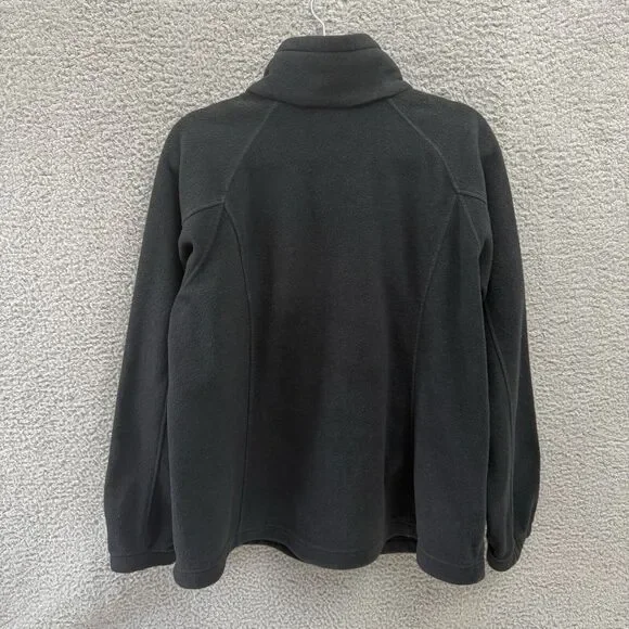 (Hole)Columbia Full Zip Black Fleece Jacket Women’s Top 1X Zipper Pockets - Picture 7 of 10